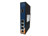 DYMEC KY-1401U -  5 Port, Gigabit, Un-Managed, Industrial Ethernet Media Converter / Switch, SCADA, - with 4 X 10/100/1000 Mbps TX Ports & 1 X 1000 Mbps SFP Fiber Slot , Din-Rail or Shelf Mount - DYMECDIRECT