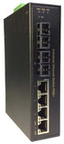 DYMEC DY-6042SC -  6 Port, Un-Managed, Long Range, Industrial Ethernet Switch, SCADA, - with 4 X 10/100 Mbps TX Ports & 2 X 10/100 SC (2 KM Multi-Mode) Fiber , Din-Rail or Shelf Mount - DYMECDIRECT